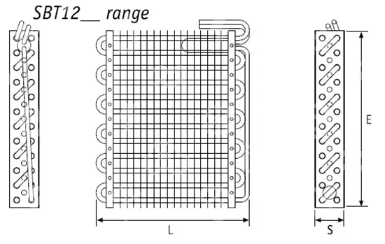 výparník statický Rivacold, SBT1290/75, 12 trubek, 75x420x900